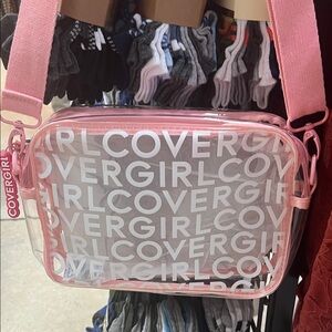 NWOT COVERGIRL Crossbody Transparent Bag with Pink Trim